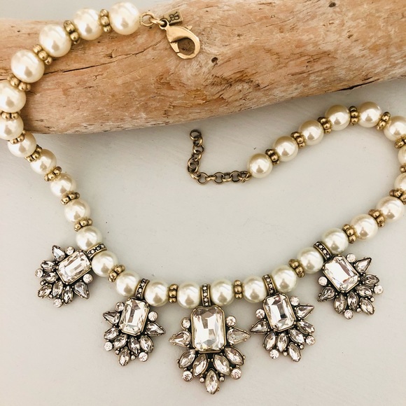 Vintage Banana Republic Rhinestone Statement Necklace - Picture 3 of 16